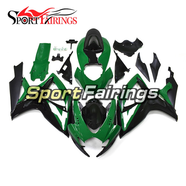 Full Pearl Green Matte Black Fairings For Suzuki GSXR600-750 Year 2006 2007 06 07 K7 Sportbike ABS Plastics Fairing Kit Injection Cowlings