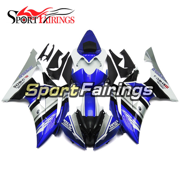 Blue White Complete Motorcycles Fairing Kit For Yamaha YZF600 R6 YZF-R6 2008 - 2016 12 13 14 15 Injection ABS Plastic Motorcycle Body Kit