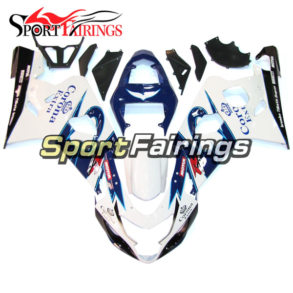 White Blue Motorcycles Complete Fairings For Suzuki GSXR600 GSX-R750 K4 2004 2005 Sportbike ABS Plastics Motorcycle Body Kit Bodywork New