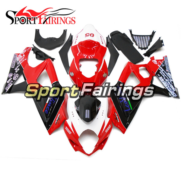 Complete Injection White Black Red Fairings For Suzuki GSXR1000 GSX-R1000 K7 07 08 2007 2008 Sportbike ABS Motorcycle Bodywork