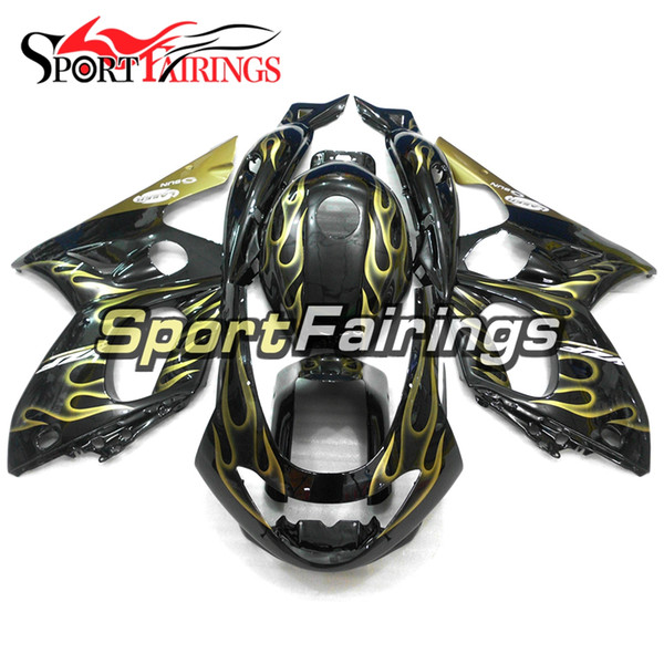 Black Gold With Gold Flames Motorcycles Fairings For Yamaha YZF600R Thundercat 1997 - 2007 99 01 02 03 04 Injection ABS Plastic Motorcycle