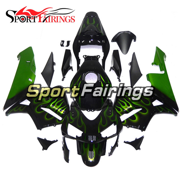 Black Green Flame Complete Fairings For Honda CBR600RR F5 03 04 Year 2003 2004 Motorcycle Injection Plastics ABS Bodywork Cowling Free Gifts