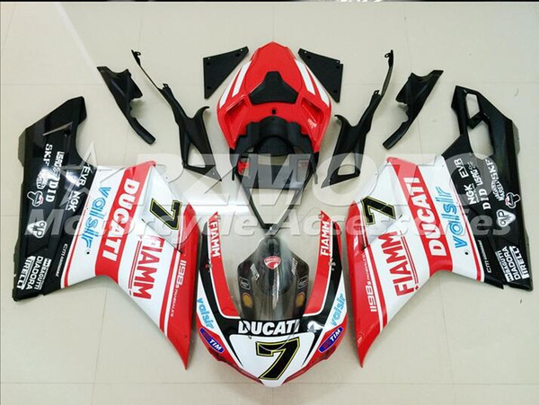 Injection mould Complete Fairings For Dukati 1198 848 1098 2007 2008 2009 Dukati 1198 848 1098 Dukati 07 08 09 Motorcycle White Red X34
