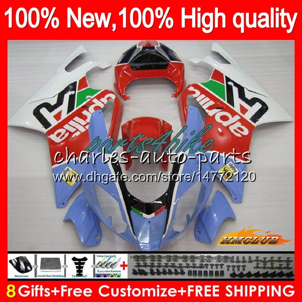 Body For Aprilia RSV1000R Mille RV60 RSV1000 R RR 03 04 05 06 62HC.37 RSV1000RR red white hot RSV 1000 R 1000R 2003 2004 2005 2006 Fairings