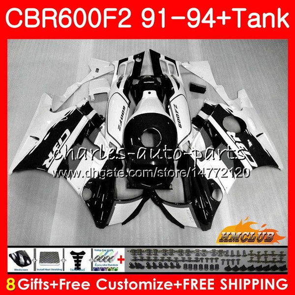 Body Tank For HONDA CBR600FS CBR600CC CBR 600 FS 40NO.212 CBR600 F2 CBR600F2 black white CBR 600F2 1991 1992 1993 1994 91 92 93 94 Fairing