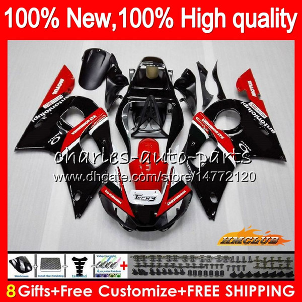 Bodys For YAMAHA YZF600 YZF-600 600CC YZF-R6 YZF R 6 R6 58HC.15 YZF 600 YZFR6 98 99 00 01 02 1998 1999 2000 2001 2002 Fairing red black hot