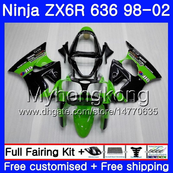 ZX-6R For KAWASAKI NINJA ZX600 600CC ZX636 ZX6R 98 99 00 01 02 212HM.0 ZX-636 ZX 6R 636 6 R 1998 1999 2000 2001 2002 Fairing Factory green