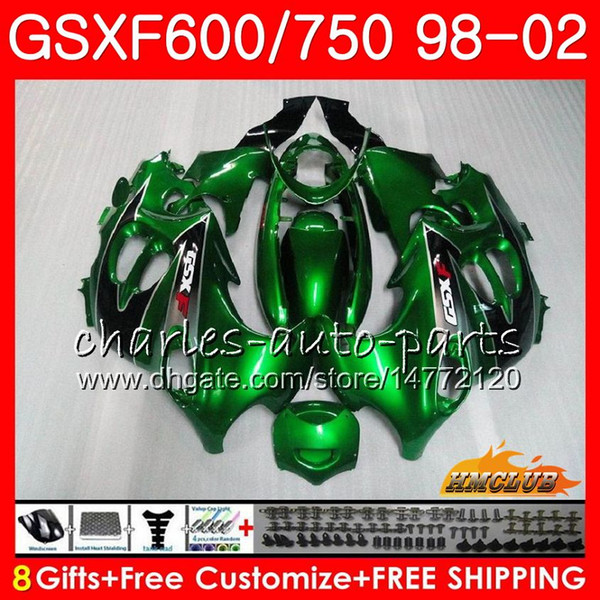 Body For SUZUKI KATANA GSX600F GSXF750 1998 1999 2000 2001 2002 2HC.42 GSXF 750 600 GSX750F GSXF600 98 99 00 01 02 stock green Fairing kit