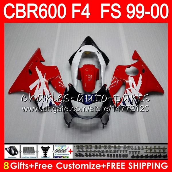 8Gifts 23Colors Bodywork For HONDA CBR600 F4 1999 2000 CBR 600F4 30NO61 CBR600F4 99 00 CBR 600 F4 99-00 red black CBR600FS FS Fairing Kit