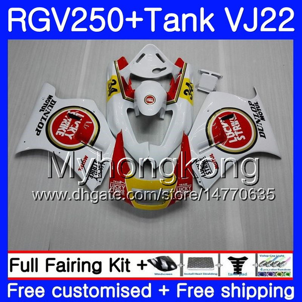 Body +Tank For SUZUKI VJ21 RGV250 88 89 90 91 92 93 307HM.3 RGV-250 Lucky Strike new VJ22 RGV 250 1988 1989 1990 1991 1992 1993 Fairing kit