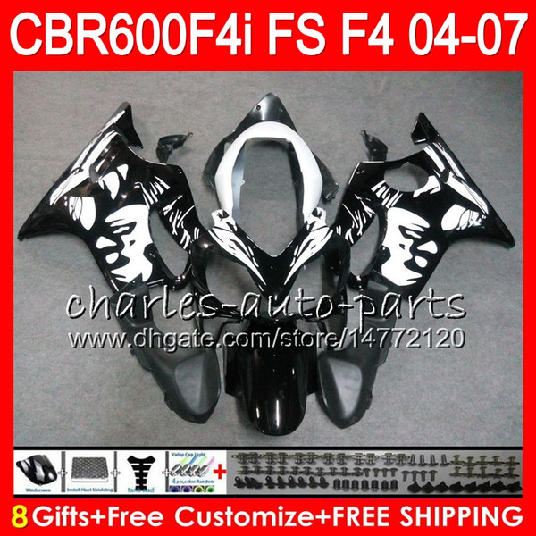 8Gifts 23Color For HONDA CBR600FS FS CBR600F4i 04 05 06 07 46HM18 Graffiti blk CBR600 F4i CBR 600F4i CBR 600 F4i 2004 2005 2006 2007 Fairing