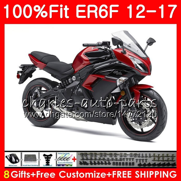 Injection For KAWASAKI NINJA 650R ER6F 12 13 14 15 16 17 113HM.13 Ninja650R ER-6F ER 6F 2012 2013 2014 2015 2016 2022New red black Fairings