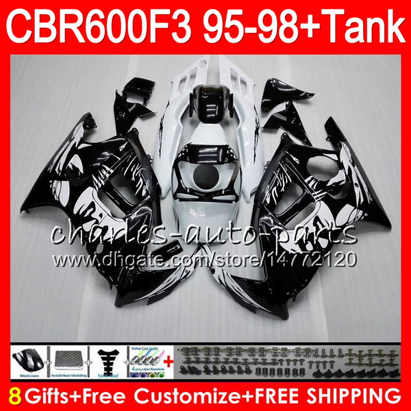 8 Gifts 23 Colors For HONDA CBR600F3 95 96 97 98 CBR600RR FS 2HM1 Graffiti black CBR600 F3 600F3 CBR 600 F3 1995 1996 1997 1998 blk Fairing