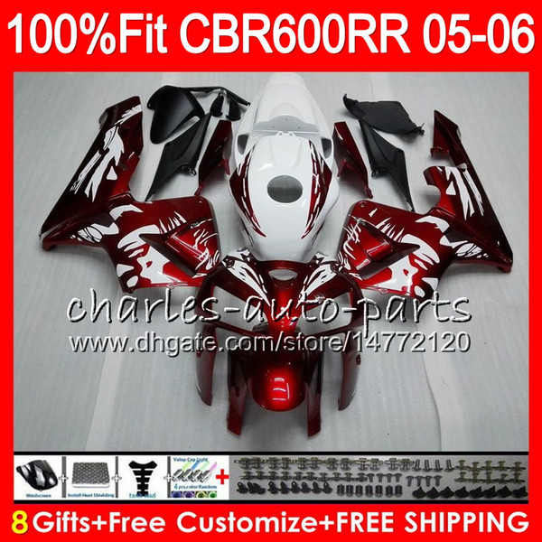 Gifts 23Colors Injection For HONDA CBR 600 RR CBR600RR 05 06 44HM9 CBR Graffiti red 600RR F5 03 04 CBR600F5 CBR600 RR 2005 2006 Fairing kit