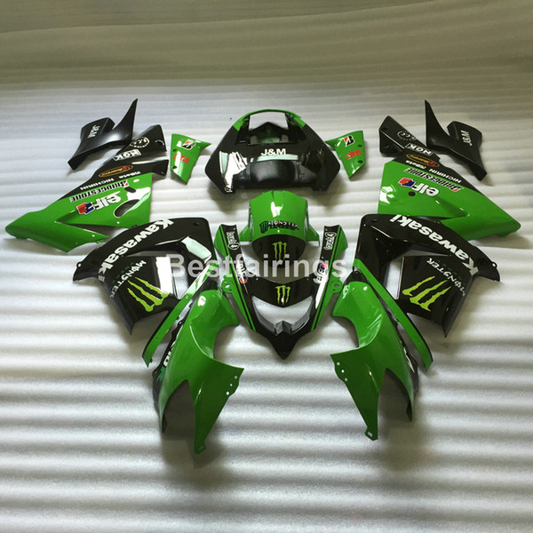 Top-selling bodywork Fairings for Kawasaki Ninja ZX10R 04 05 green black fairing kit ZX10R 2004 2005 YT21