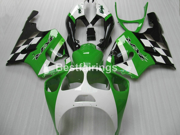 Full ABS body parts fairing kit for Kawasaki Ninja ZX7R 1996-2003 green white black fairings set ZX7R 96-03 TY62