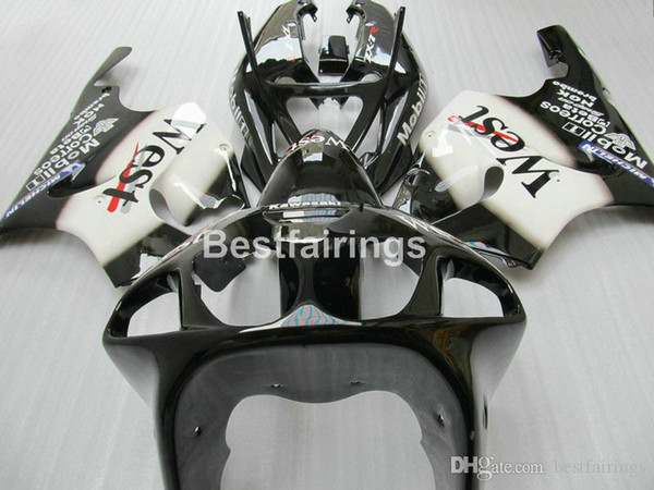 high quality plastic fairing kit for Kawasaki Ninja ZX7R 1996-2003 black white fairings kits ZX7R 96-03 TY66