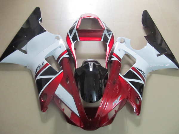 ABS plastic Fairing kit for Yamaha YZF R1 2000 2001 wine red white fairings set YZFR1 00 01 OT17