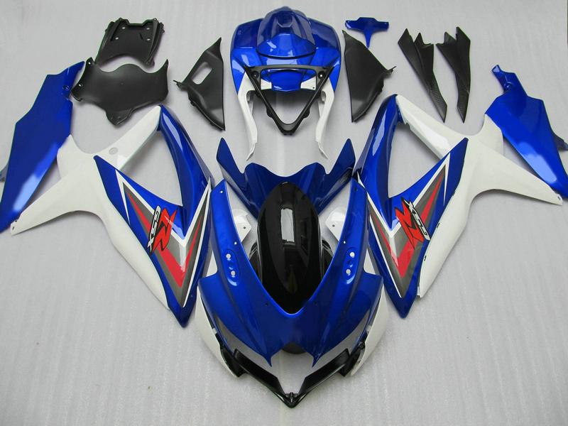 Blue white red fairing kit for GSXR 600 750 2008 2009 K8 GSXR600 GSXR750 08 09 10 custom paint