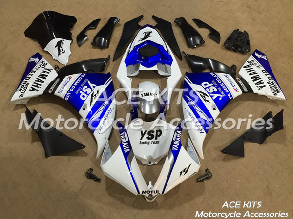 ACE Motorcycle Fairings For YAMAHA YZF R1 2013-2014 Compression or Injection Bodywork astonishing white blue No.1203