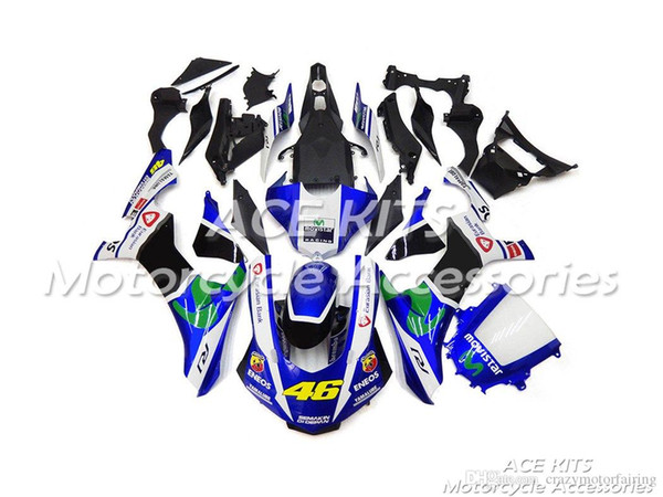 ACE KITS Motorcycle fairing For YAMAHA YZF R1 2015-2016 Injection or Compression Bodywork astonishing blue white NO.2227