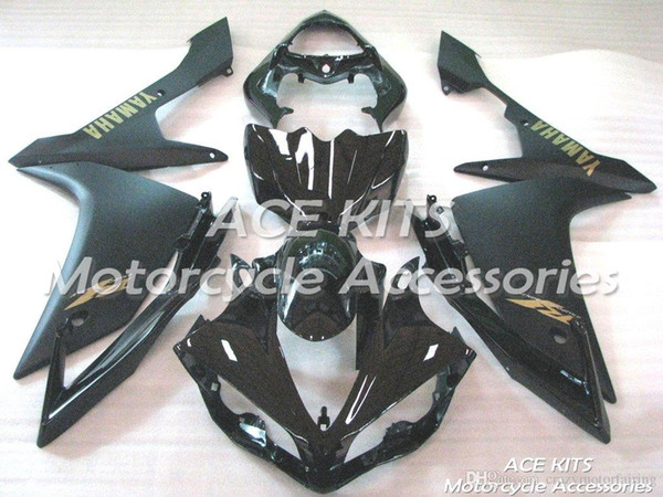 ACE KITS Motorcycle fairing For YAMAHA YZF R1 2007-2008 Injection or Compression Bodywork wondrous black NO.2103