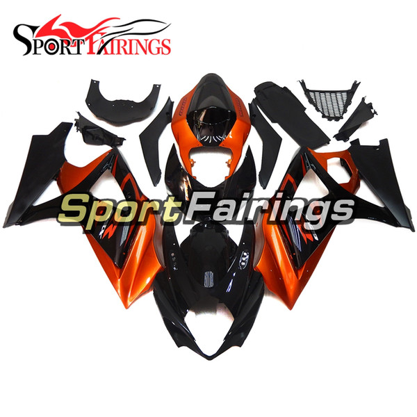 Complete Injection Gloss Black Pearl Orange Fairings For Suzuki GSXR1000 GSX-R1000 K7 07 08 2007 2008 Sportbike ABS Motorcycle Bodywork