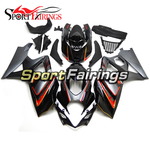 Full Injection Gloss Black Sliver Red Fairings For Suzuki GSXR1000 GSX-R1000 K7 07 08 2007 2008 Sportbike ABS Motorcycle Cowlings