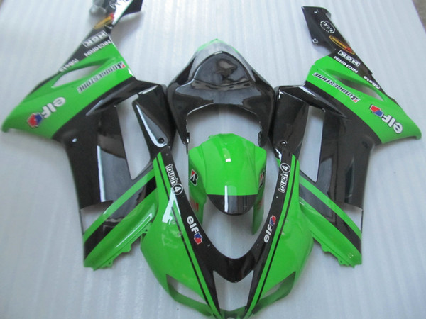 Motorcycle Fairing parts for KAWASAKI Ninja ZX6R 07 08 ZX 6R 636 2007 2008 Bodywork ZX-6R Green black Fairings set+gifts KYD68