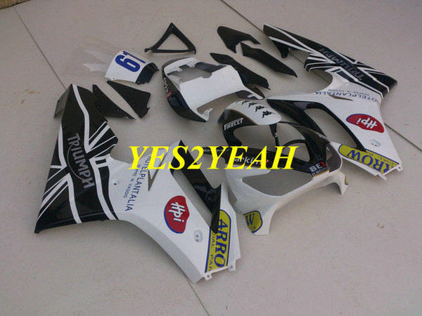 Injection Body kit for Triumph Daytona 675 05 06 07 08 Bodywork DAYTONA675 2005 2008 ABS White black Fairing kit+Gifts DA05