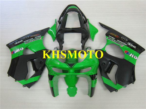 Hi-Grade Motorcycle Fairing kit for KAWASAKI Ninja ZX6R 636 98 99 ZX 6R 1998 1999 ABS Green black Fairings set+Gifts KP01