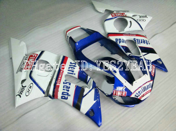 Custom Motorcycle Fairing kit for YAMAHA YZFR6 98 99 00 02 YZF R6 1998 2002 YZF600 Cool White blue Fairings set+Gifts YM14