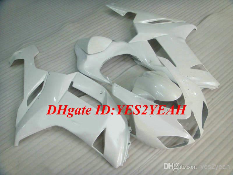 Motorcycle Fairing kit for KAWASAKI Ninja ZX6R 636 07 08 ZX 6R 2007 2008 ABS Plastic All white Fairings set+Gifts KB11