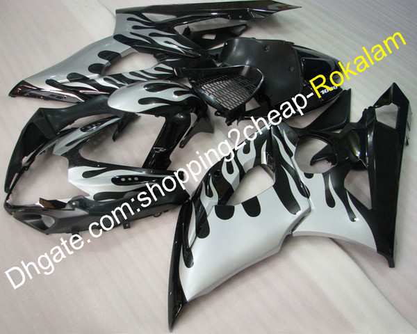 Fairings For Suzuki GSX-R1000 05 06 GSXR 1000 K5 GSXR1000 GSX R1000 2005 2006 White Flame Black Body Fairing (Injection molding)