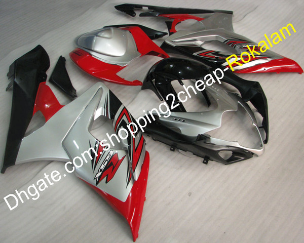 05 06 GSXR1000 K5 Fairings set For Suzuki GSX-R1000 2005 2006 Red Black Silver Bodywork Fairing (Injection molding)