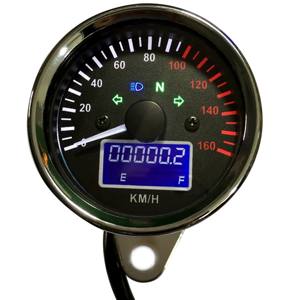 Motorcycle multi-function instrument 12V oil gauge white pointer speed 0-160km/h mileage Speedometer