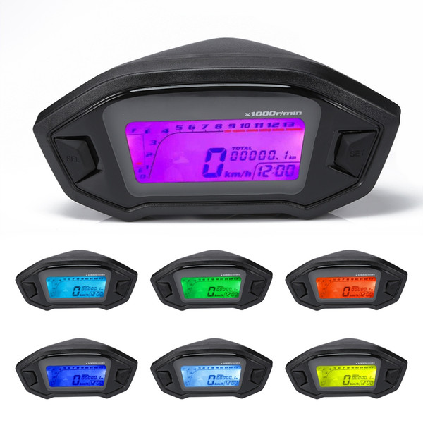 Universal LCD Motorcycle Speedometer with 7-color Backlight Rudder Snap Boards Velocimetro Repair for Motorcycle Mph