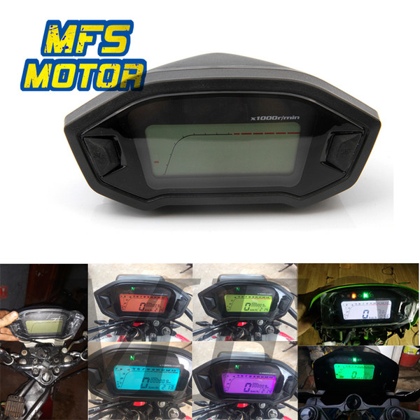 Diamond 7 colors Adjustable Universal Motorcycle Instrument Display LCD Digital Light Odometer Speedometer Tachometer