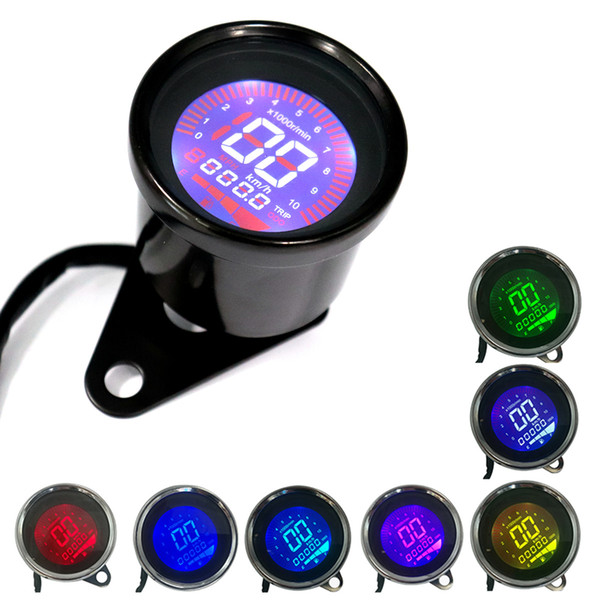 12V Motorcycle LCD 7 color speedometer odometer oil meter multi - function instrument