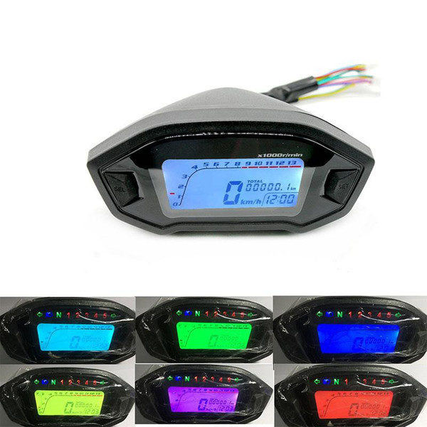 LOONFUNG LF251 12V Universal Motorcycle LCD Digital 13000rpm Speedometer Backlight Motorcycle Odometer Waterproof sun-proof