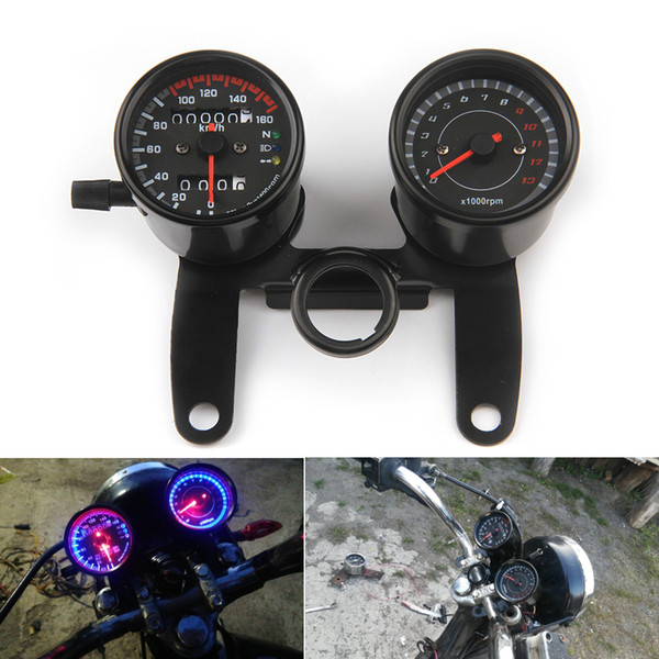 Round Universal 12V Motorcycle Instrument Display LCD Digital Light Odometer Speedometer Tachometer Gauge