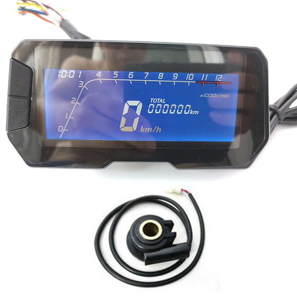 12000RPM 6 Gear Universal Motorcycle LCD Digital Speedometer Odometer Backlight Motorcycle Odometer for 2,4 Cylinders Meter