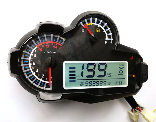 TKOSM Motorcycle Modified Water Bird LCD Instrument Speed Adjustable Speed N1-6 Speed Oil Volume Water Temperature Oil Display