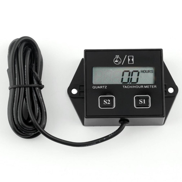 Digital LCD Display Engine Tach Hour Meter Tachometer Gauge Inductive For Motorcycle Motor Stroke Engine Spark Hot 20