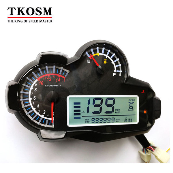 TKOSM Motorcycle Modified Water Bird LCD Instrument Speed Adjustable Speed N1-6 Speed Oil Volume Water Temperature Oil Display