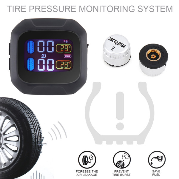 M3 Universal Wireless Motorcycle TPMS Tire Pressure Monitoring System with 2 External Sensors motorcycle tool CEC_71B