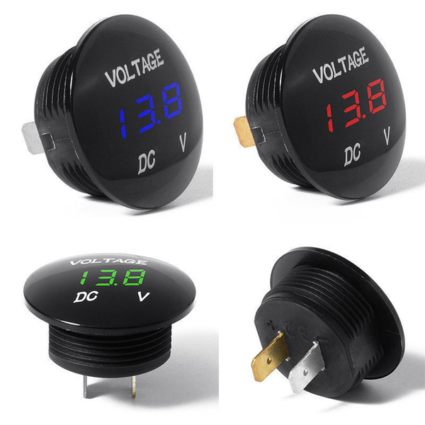 LED DC Car Motorcycle Digital Display Voltmeter Volt Gauge Meter 12V-24V Twist And Lock System DHL UPS Free Shippping