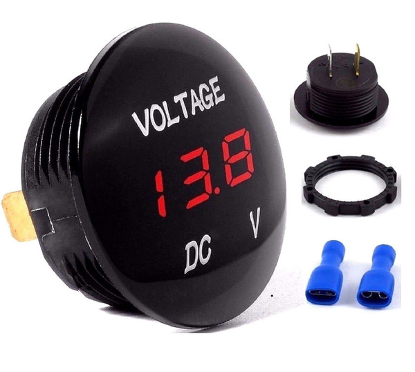 Car Motorcycle DC5V-48V LED Panel Digital Voltage Meter Display Voltmeter Twist And Lock System DHL UPS Free Shippping