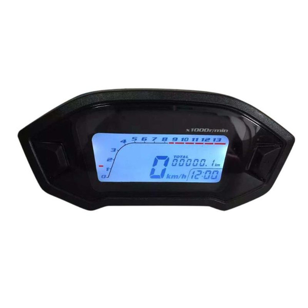 heap Instruments Waterproof DC 8-12V Motorcycle LCD Digital Display Gauge Speedometer Tachometer Odometer Motorbike RPM Speed Meter Instr...