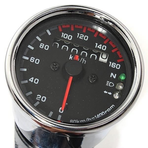 Universal Motorcycle LED Dual Odometer Speedometer Gauge KMH